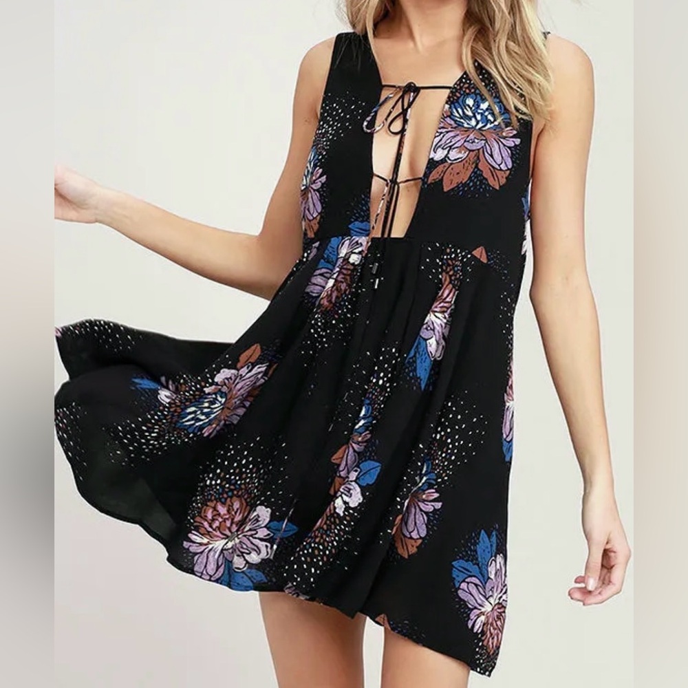 Free People Floral Mini Dress/ Tunic Top, Like New, Women’s size XS